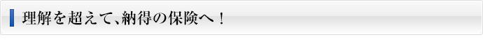 理解を超えて、納得の保険へ！